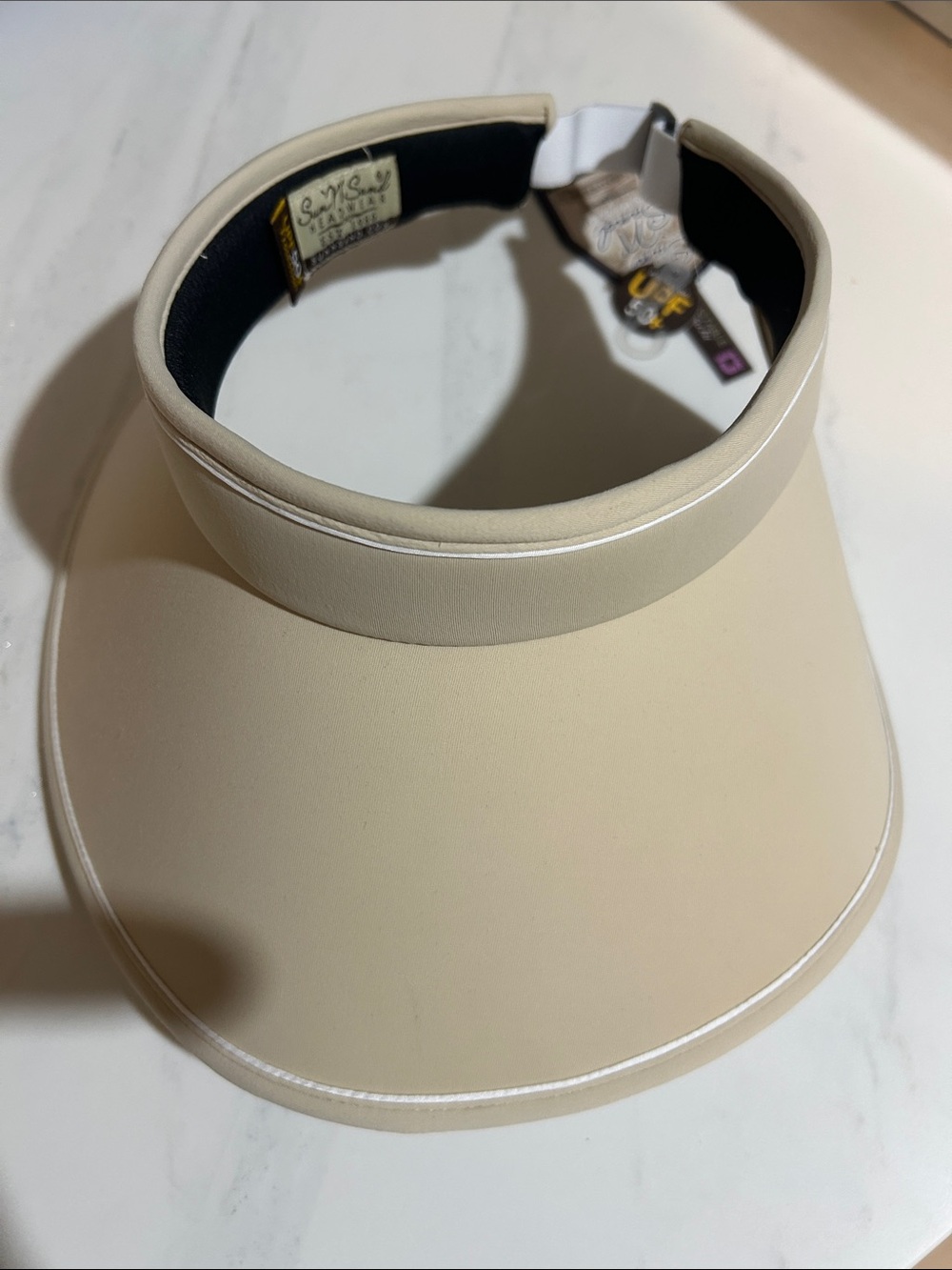 Women's Cream Sun Visor with Padded Band